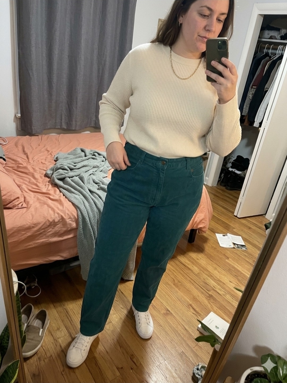 Hunt Club Teal Green Straight-Leg Women’s Jeans